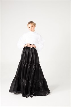 Siyah-Beyaz İnci Aksesuarlı Elbise