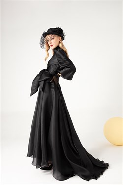 Siyah Organze Elbise